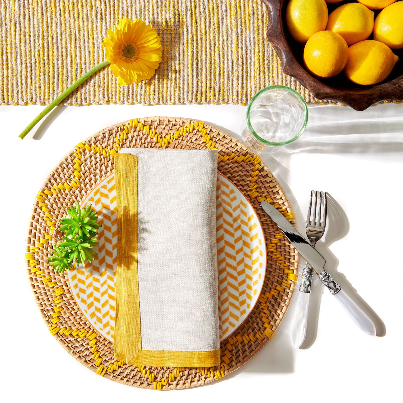 Zig Zag Rattan Placemat