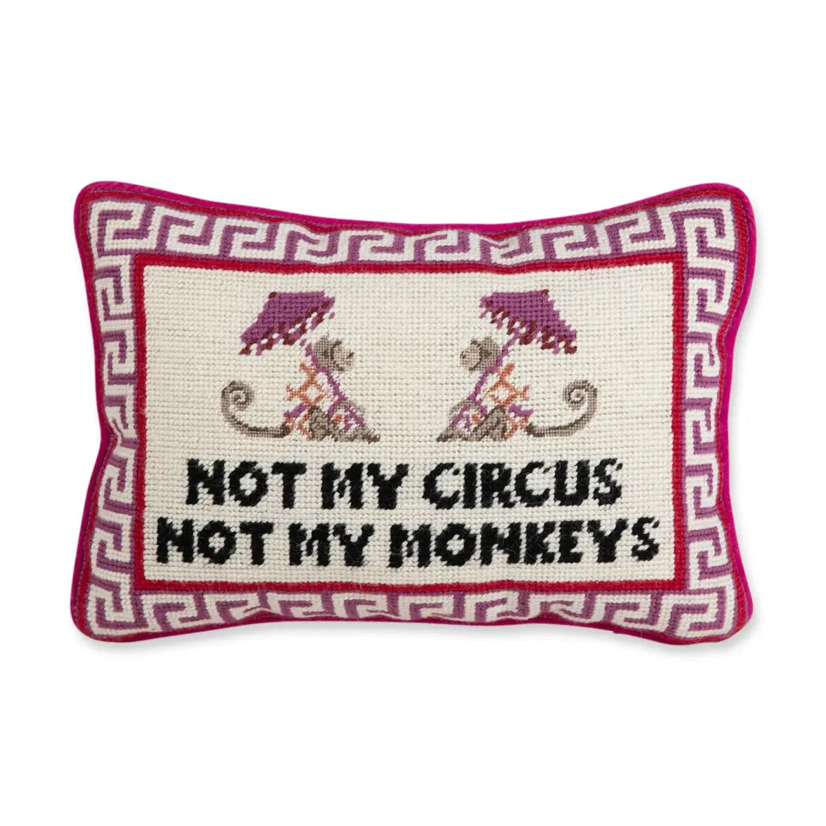 Not My Circus Needlepoint Accent Pillow