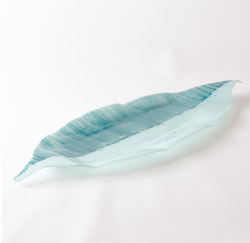 Table Leaf-Blue/Light Blue Glass