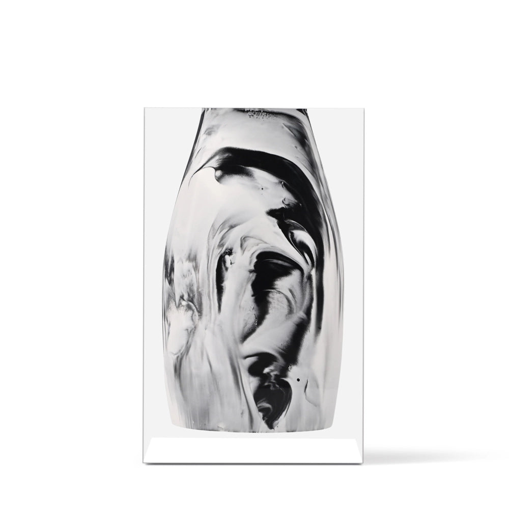 Chester Acrylic Block White Marble Vase