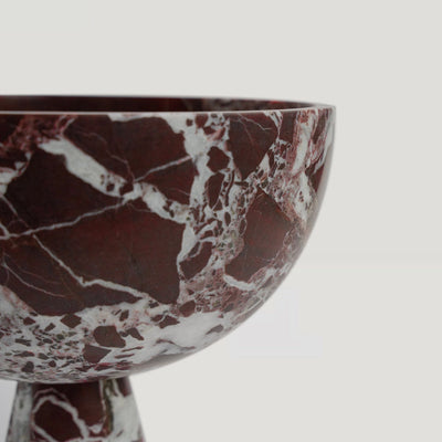 Rosso Marble Pedestal Bowl