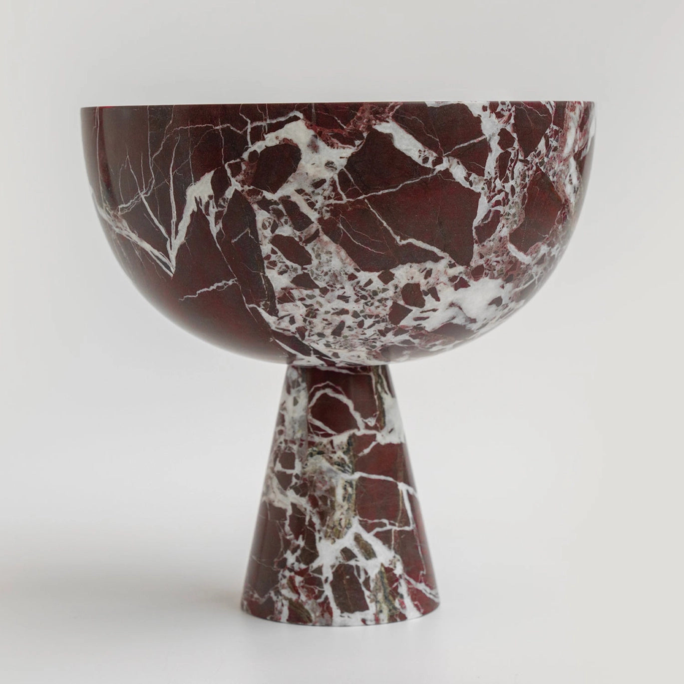 Rosso Marble Pedestal Bowl