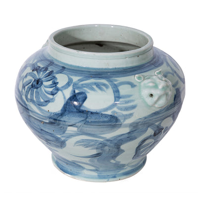 Flower & Lion Handle Jar