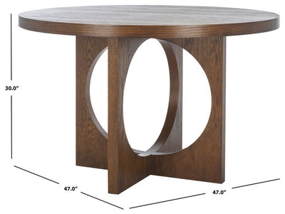 Gabriela 47" Round Oak Dining Table